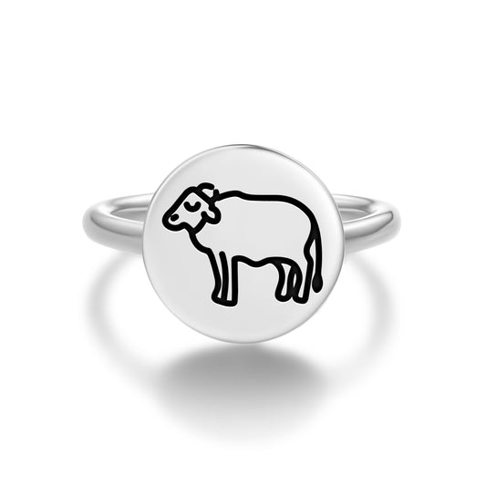 Bhaisa Buffalo Jainism Symbols Adjustable Open Ring