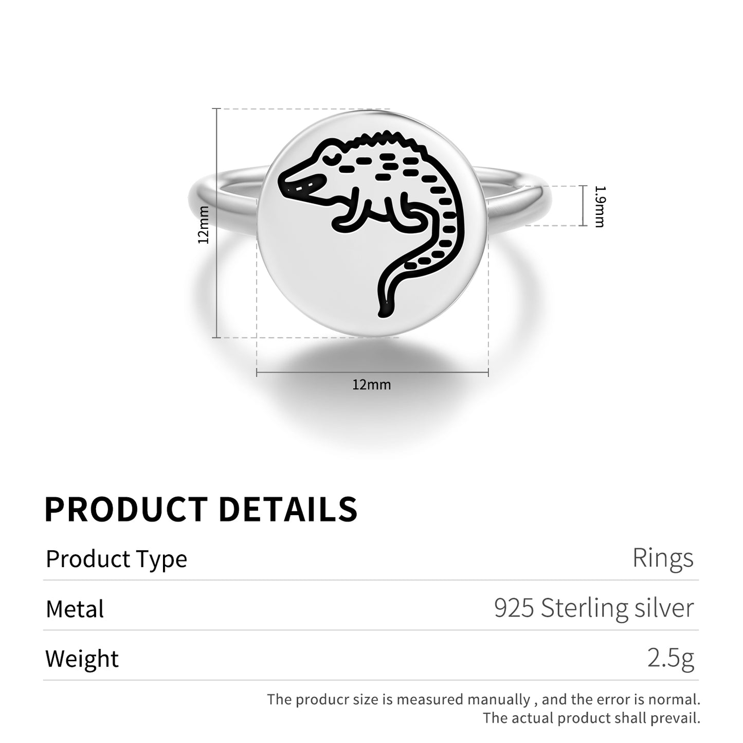 Crocodile Jainism Symbols Adjustable Open Ring