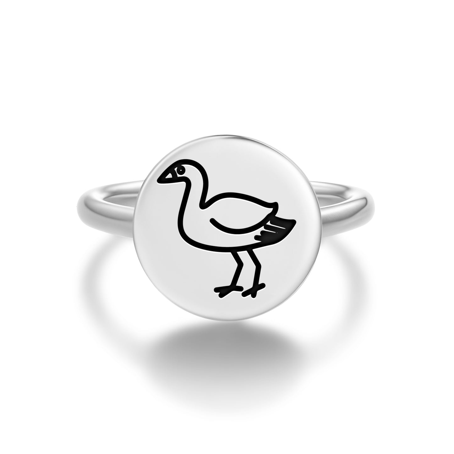 Heron Jainism Symbols Adjustable Open Ring