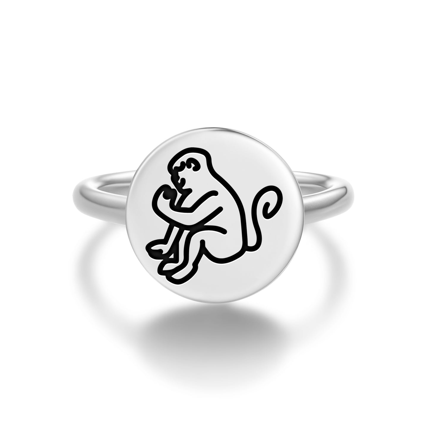 Monkey Ape Jainism Symbols Adjustable Open Ring