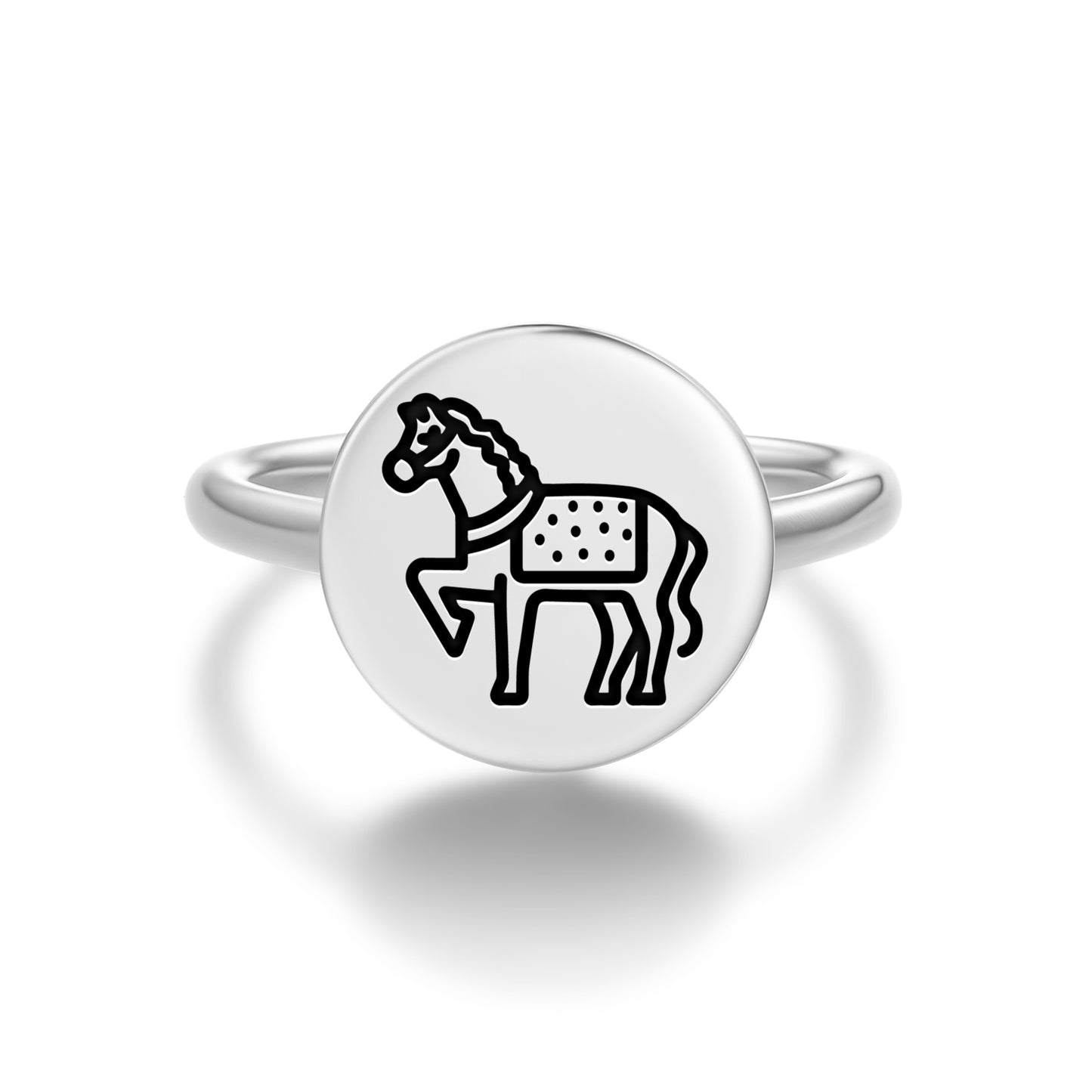 Horse Jainism Symbols Adjustable Open Ring