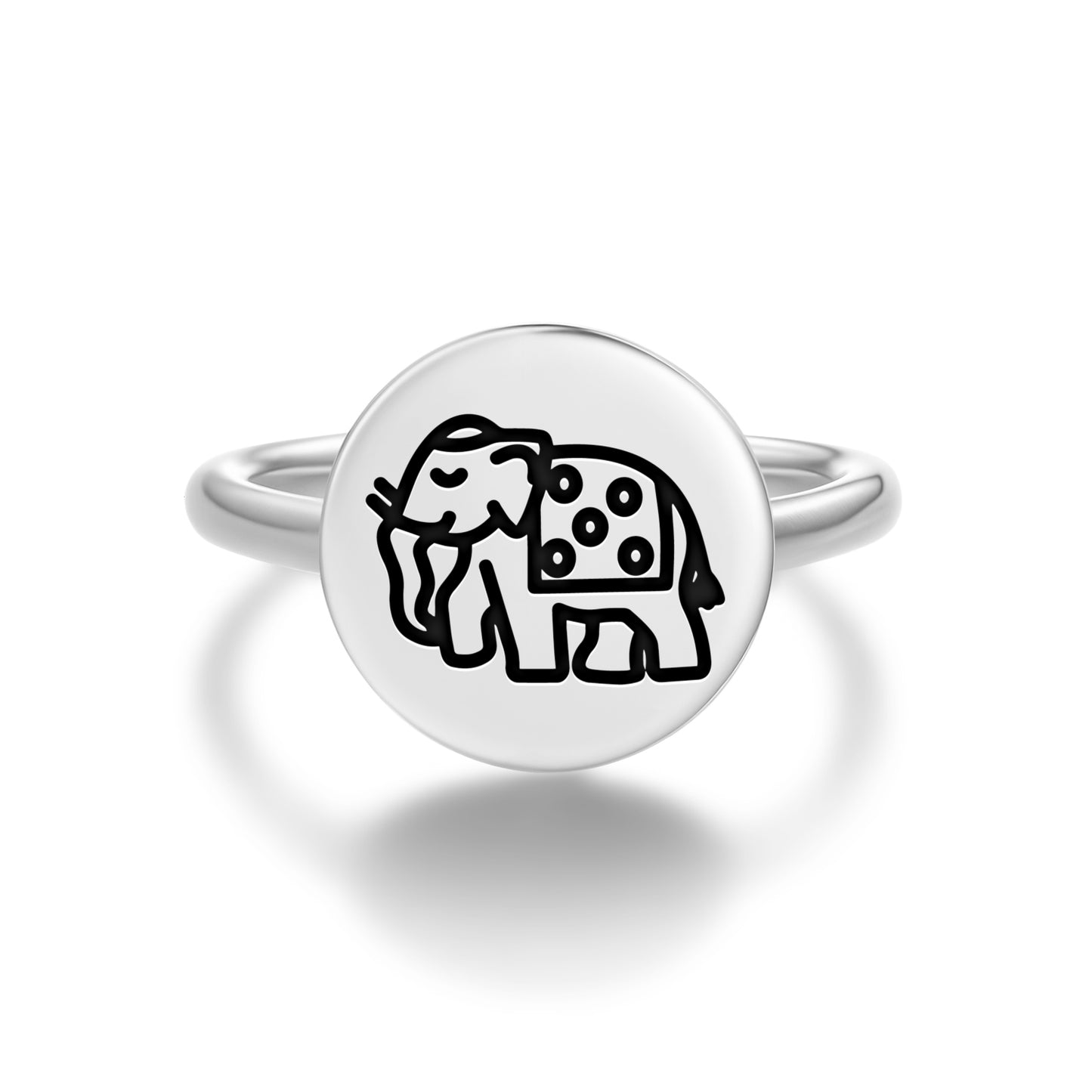 Elephant Jainism Symbols Adjustable Open Ring