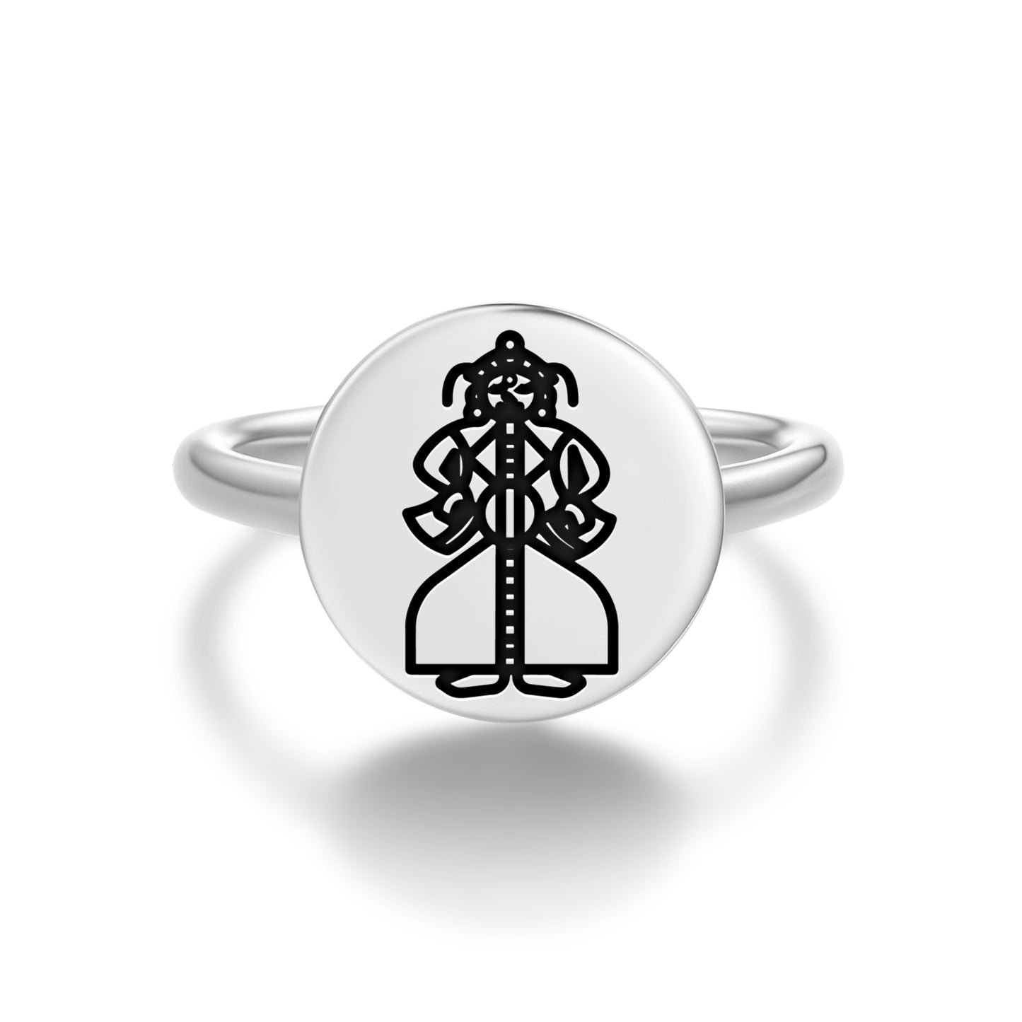 Loka Purusha Jainism Symbols Adjustable Open Ring