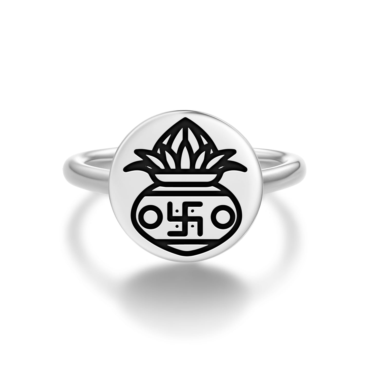 Kalasha Jainism Symbols Adjustable Open Ring