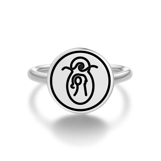 Scorpio Seal Anthroposophy Symbols Adjustable Open Ring