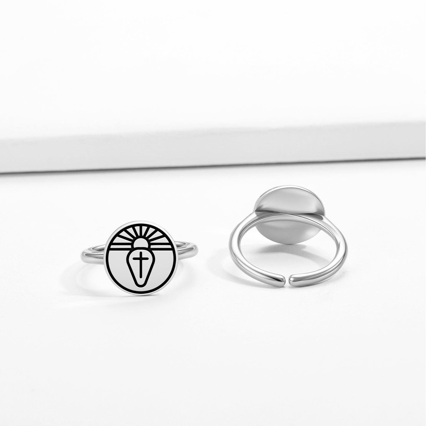 Libra Seal Anthroposophy Symbols Adjustable Open Ring