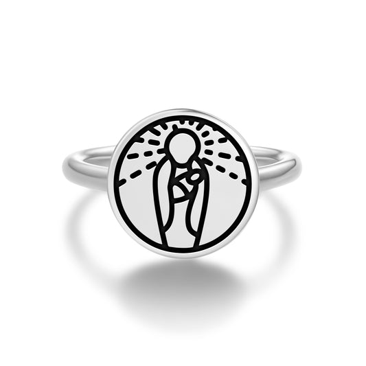 Virgo Seal Anthroposophy Symbols Adjustable Open Ring