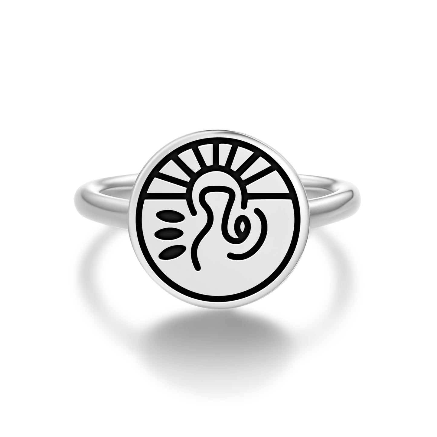 Leo Seal Anthroposophy Symbols Adjustable Open Ring