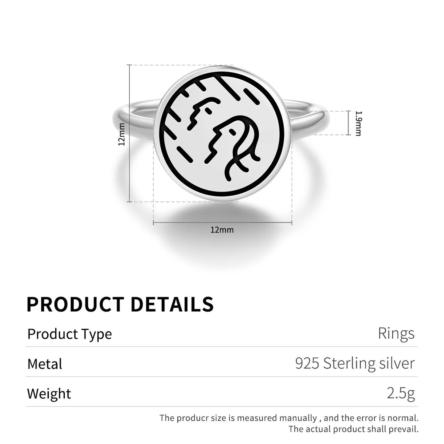 Aries Seal Anthroposophy Symbols Adjustable Open Ring