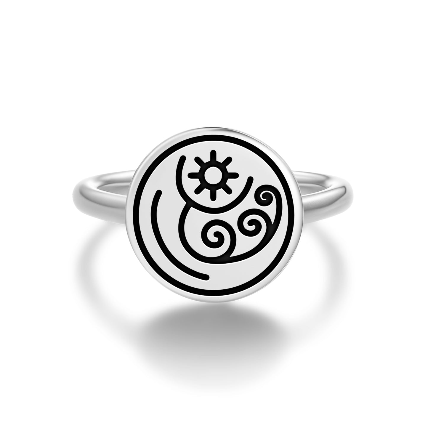 Aquarius Seal Anthroposophy Symbols Adjustable Open Ring