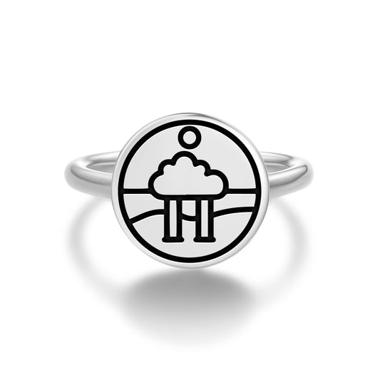 Fourth Apocalyptic Seal Anthroposophy Symbols Adjustable Open Ring