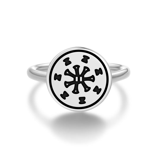 Third Apocalyptic Seal Anthroposophy Symbols Adjustable Open Ring