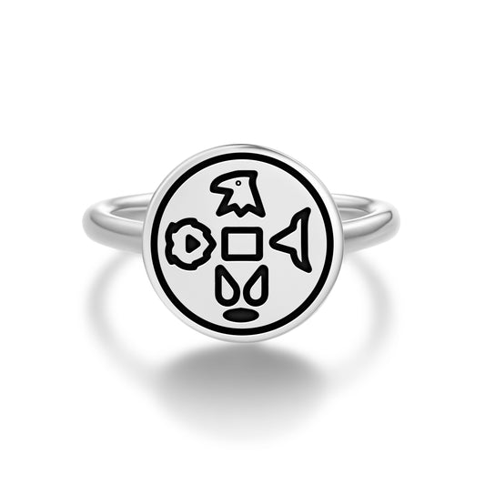Second Apocalyptic Seal Anthroposophy Symbols Adjustable Open Ring