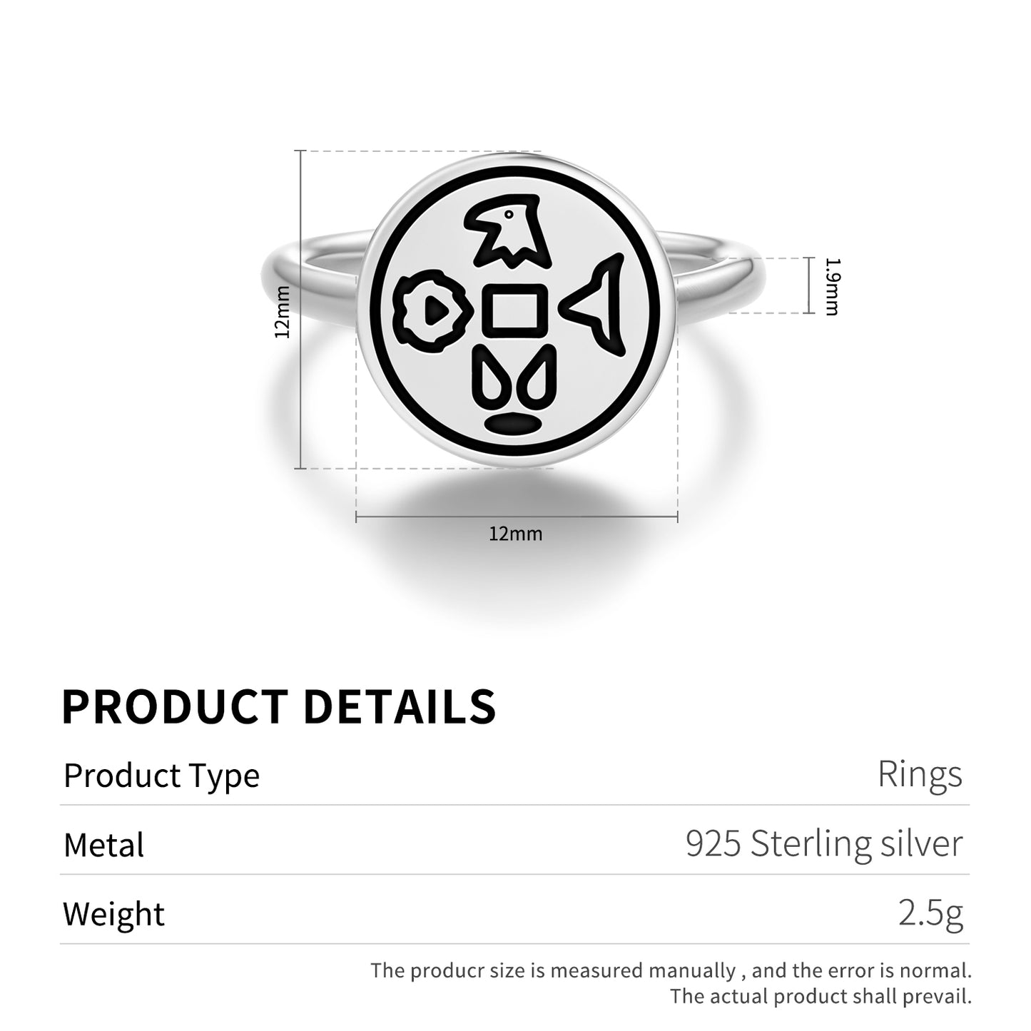 Second Apocalyptic Seal Anthroposophy Symbols Adjustable Open Ring