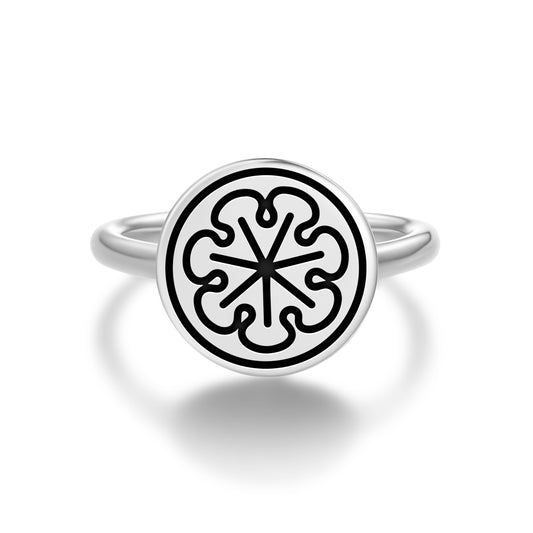 Jupiter Seal Anthroposophy Symbols Adjustable Open Ring