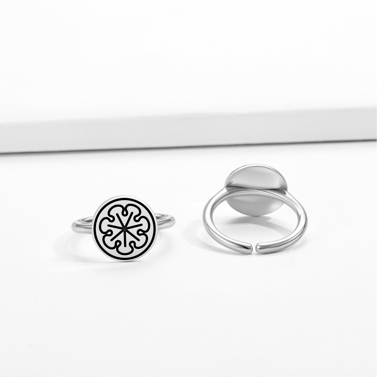 Jupiter Seal Anthroposophy Symbols Adjustable Open Ring