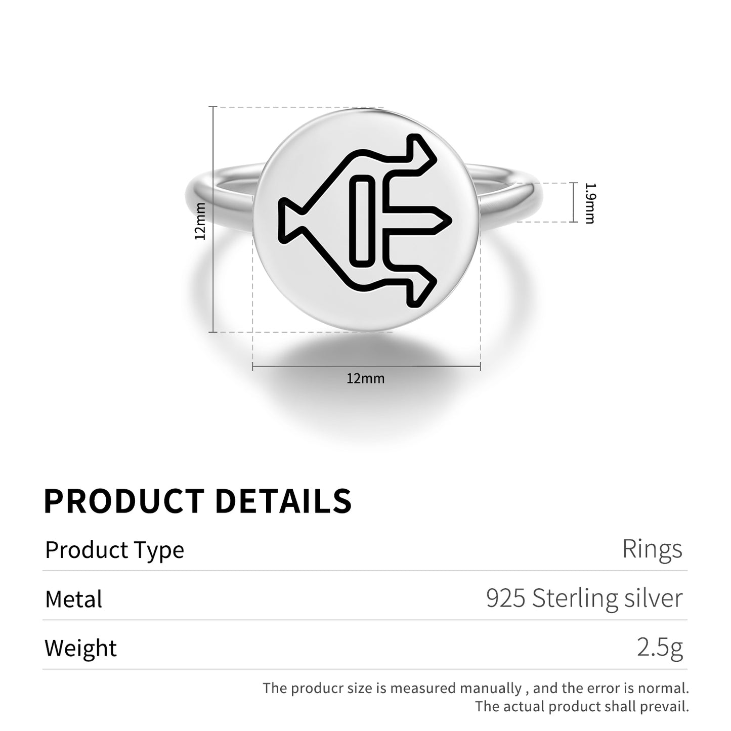 Ibrik Ewer Turkish Symbols Adjustable Open Ring