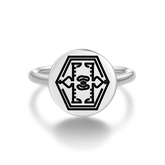 Elma Cicegi – Apple Blossom Turkish Symbols Adjustable Open Ring