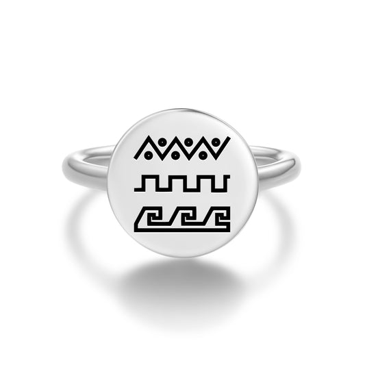 Su Yolu – Running Water Turkish Symbols Adjustable Open Ring