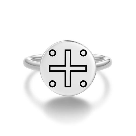 Cross – Hac Turkish Symbols Adjustable Open Ring