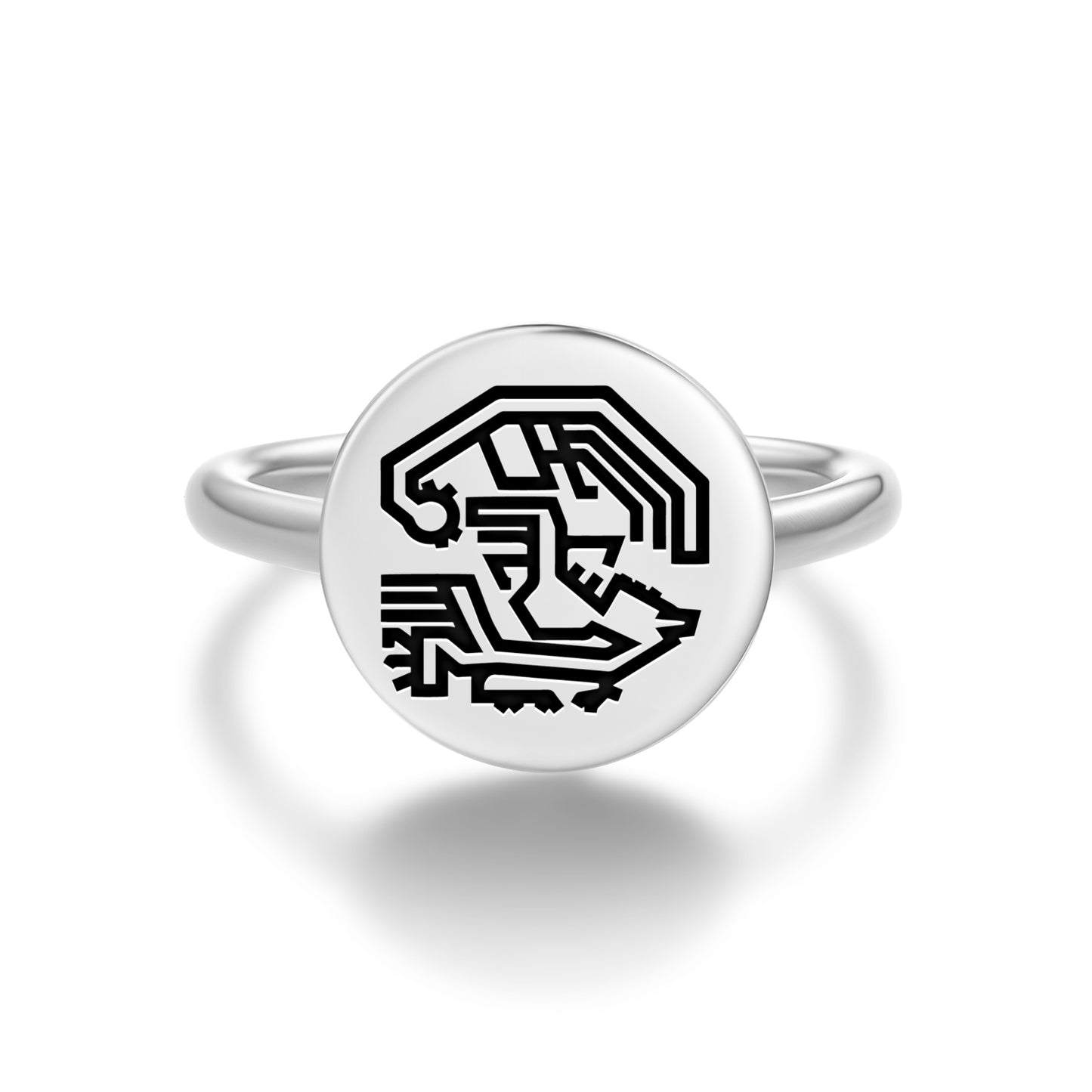 Dragon and Phoenix Turkish Symbols Adjustable Open Ring