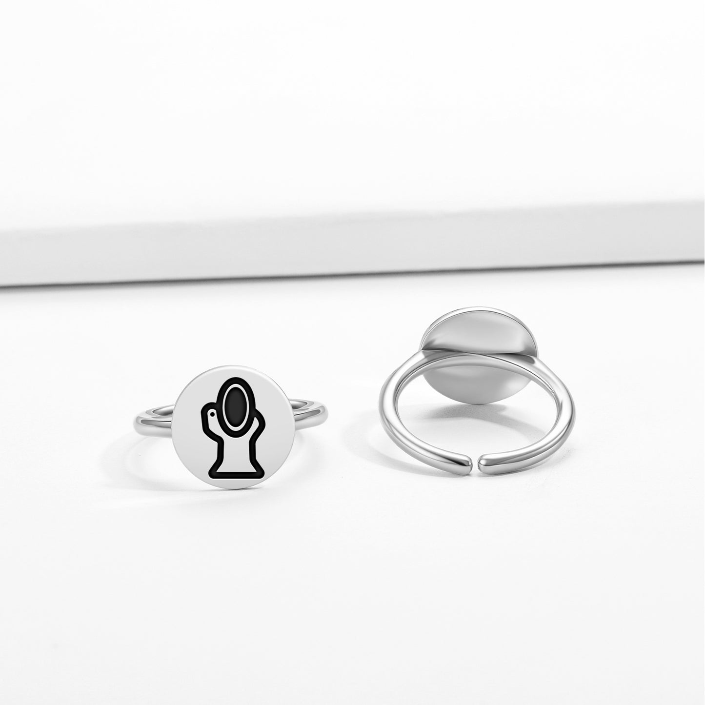 Tumi Te Se Kusua Adinkra Symbols Adjustable Open Ring