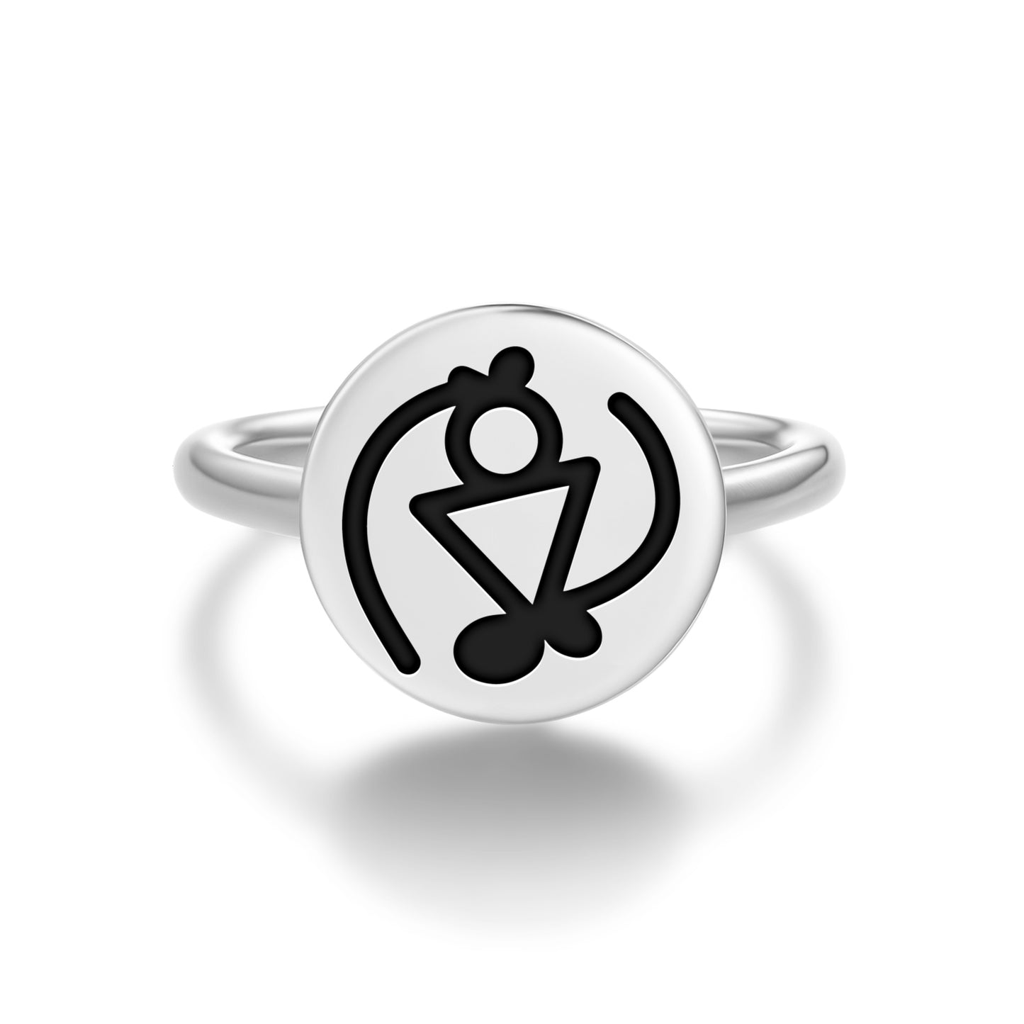 Owuo Kum Nyame Adinkra Symbols Adjustable Open Ring