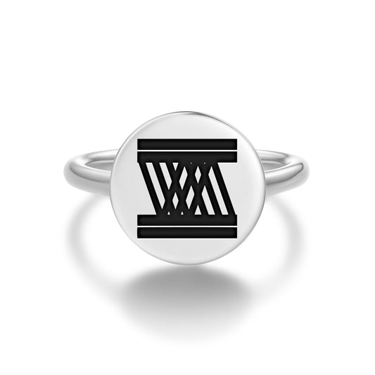 Owo Foro Adobe Adinkra Symbols Adjustable Open Ring