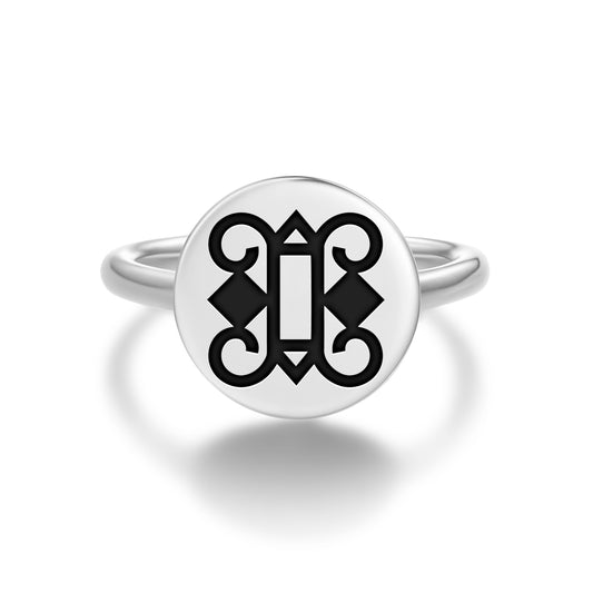 Otumfuo Wuo Ye Ya Adinkra Symbols Adjustable Open Ring