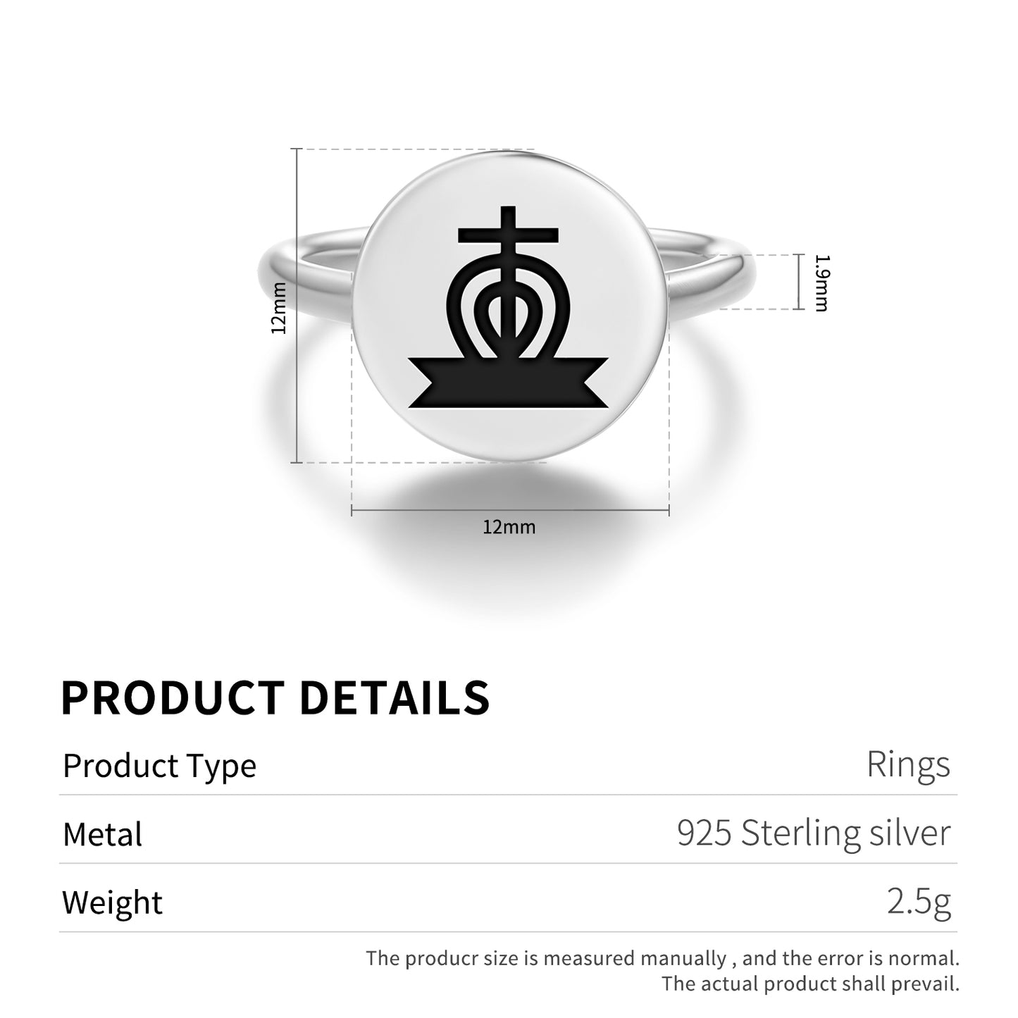Ohene Kye Adinkra Symbols Adjustable Open Ring