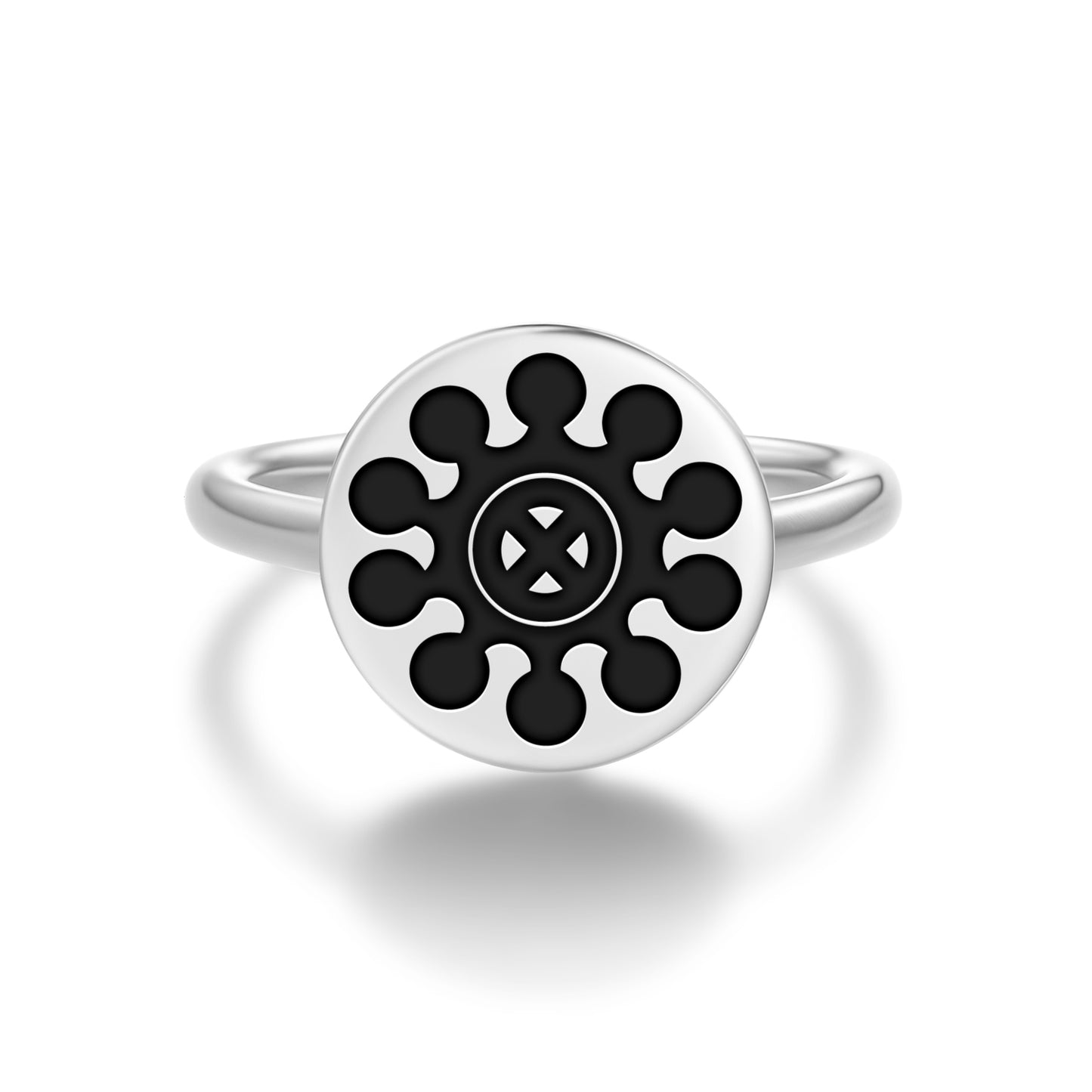 Ohene Aniwa Adinkra Symbols Adjustable Open Ring