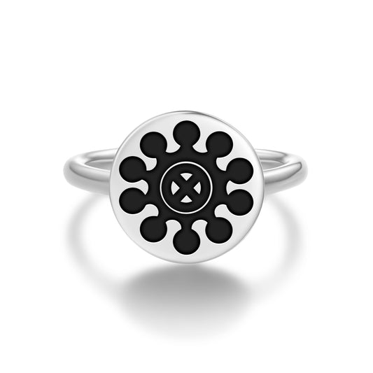 Ohene Aniwa Adinkra Symbols Adjustable Open Ring