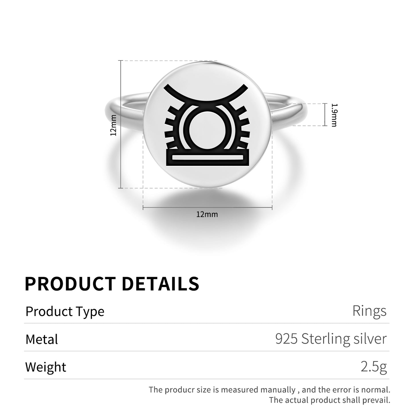 Ohene Adwa Adinkra Symbols Adjustable Open Ring