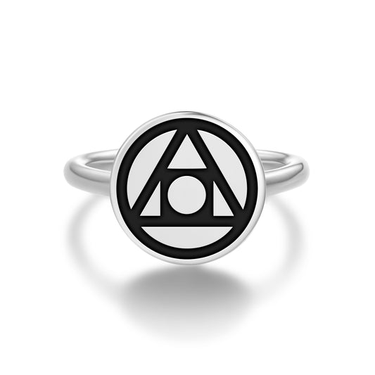 Philosopher Stone Alchemy Symbols Adjustable Open Ring