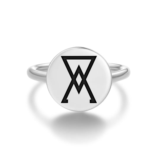 Arsenic Alchemy Symbols Adjustable Open Ring