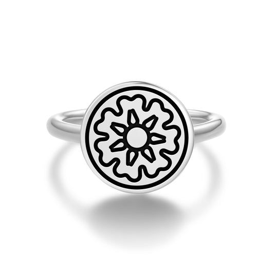 Sun Seal Anthroposophy Symbols Adjustable Open Ring