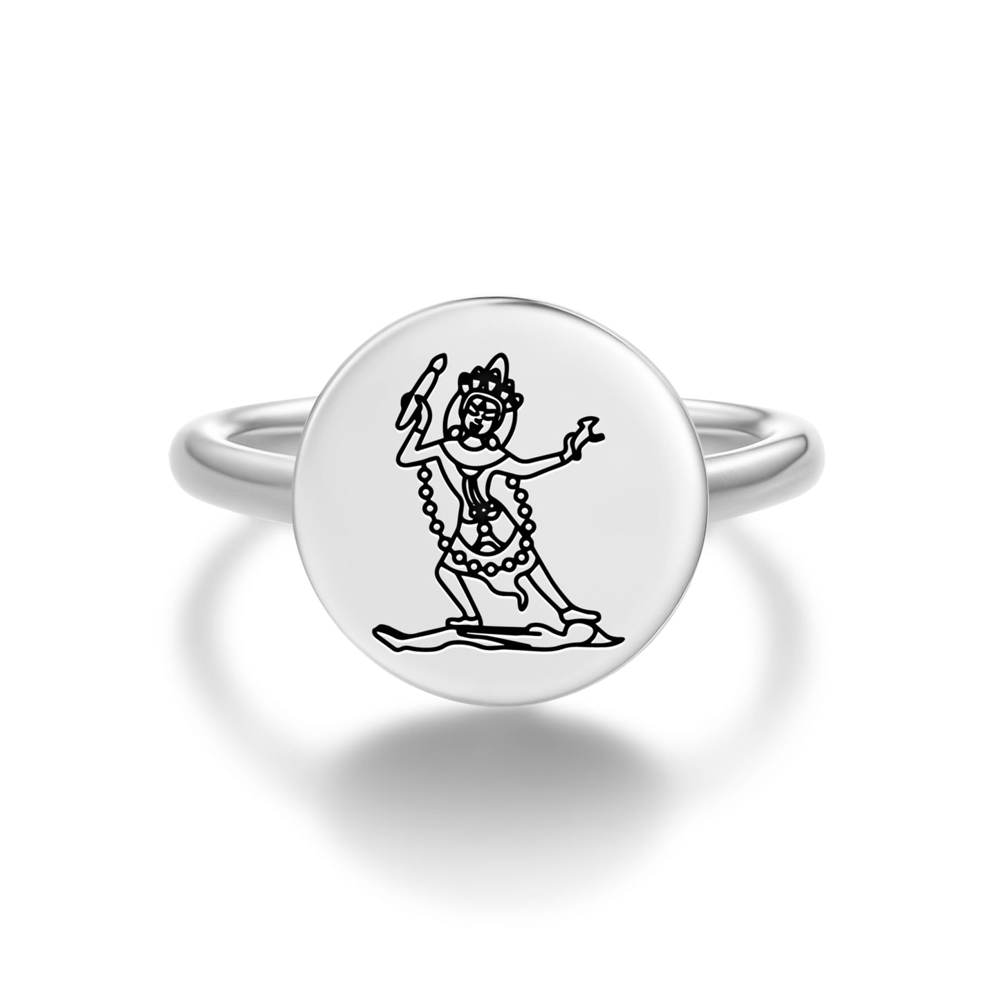 Ekajati Buddhism Symbols Adjustable Open Ring