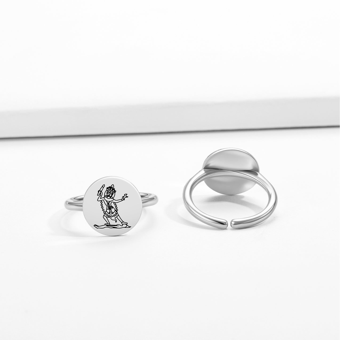 Ekajati Buddhism Symbols Adjustable Open Ring