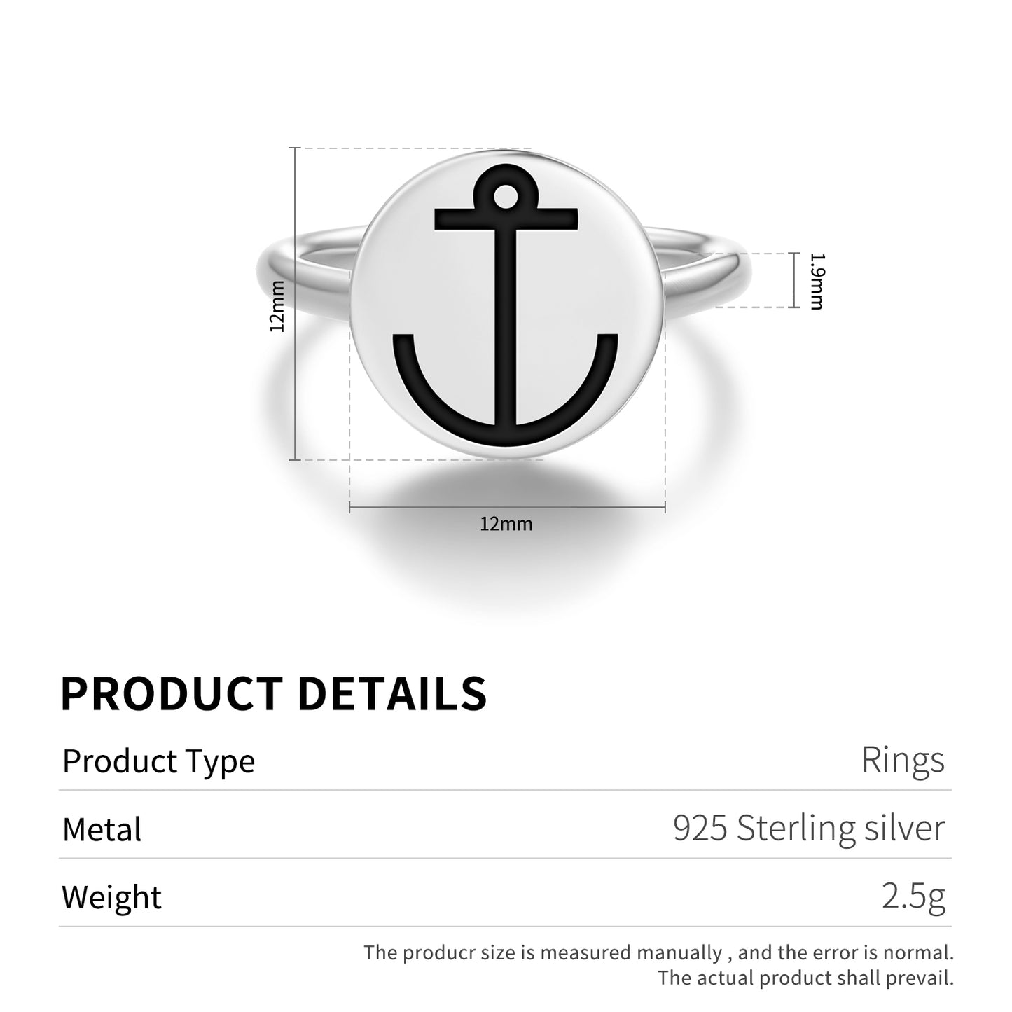 St. Clement's Cross Christianity Symbols Adjustable Open Ring