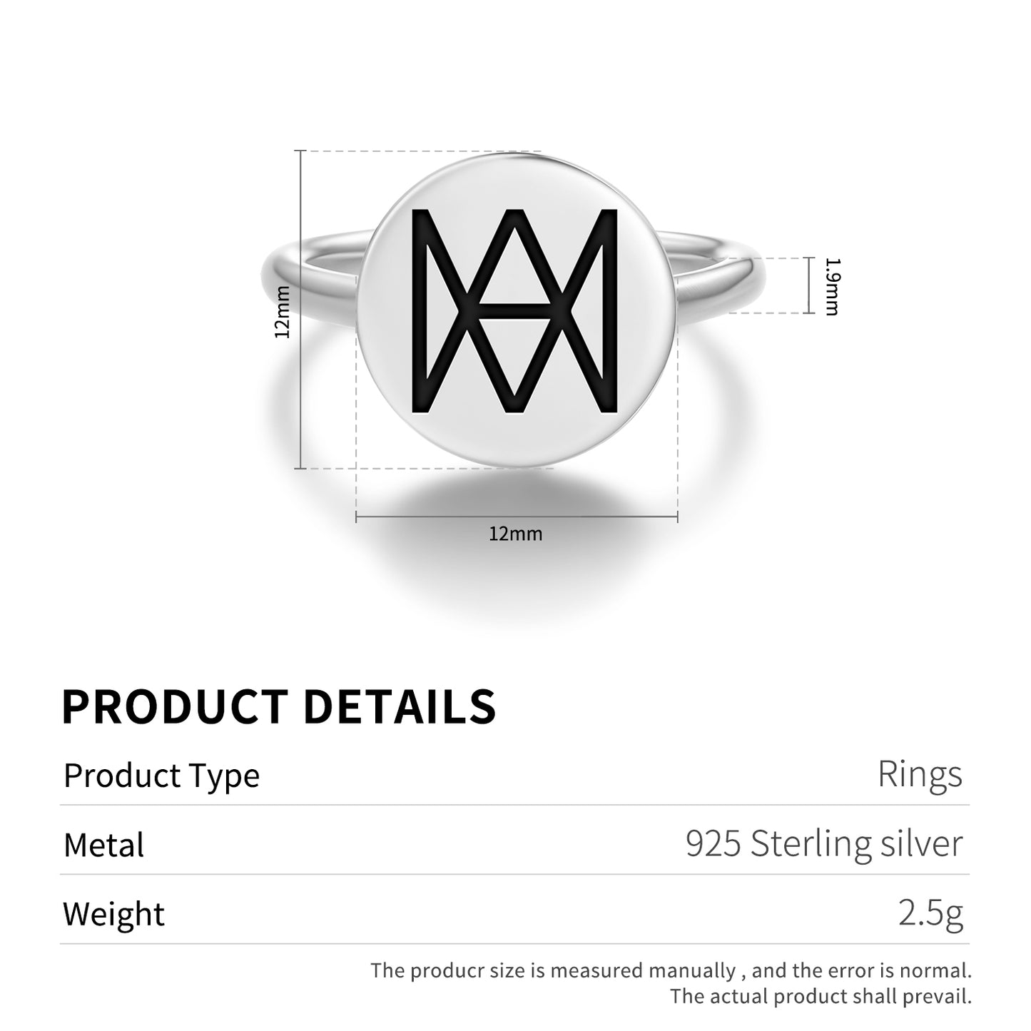 Auspice Maria Christianity Symbols Adjustable Open Ring