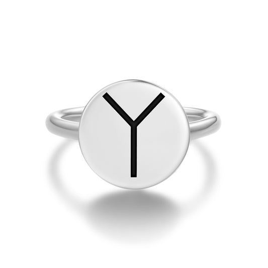 Upsilon Cross Christianity Symbols Adjustable Open Ring