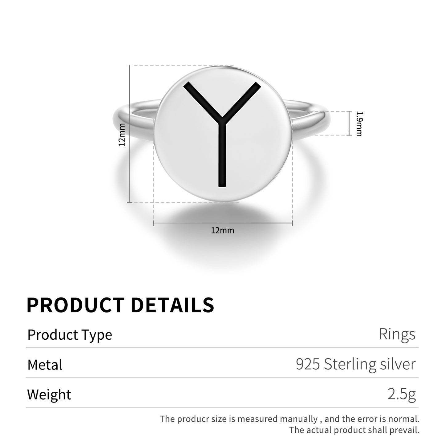 Upsilon Cross Christianity Symbols Adjustable Open Ring