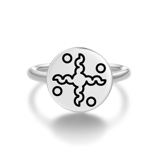Serpents Crop Circles Symbols Adjustable Open Ring