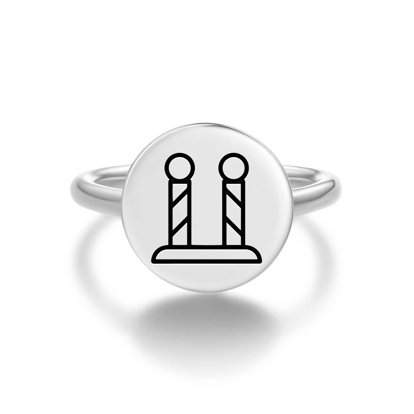 Two Pillars Freemasonry Symbols Adjustable Open Ring