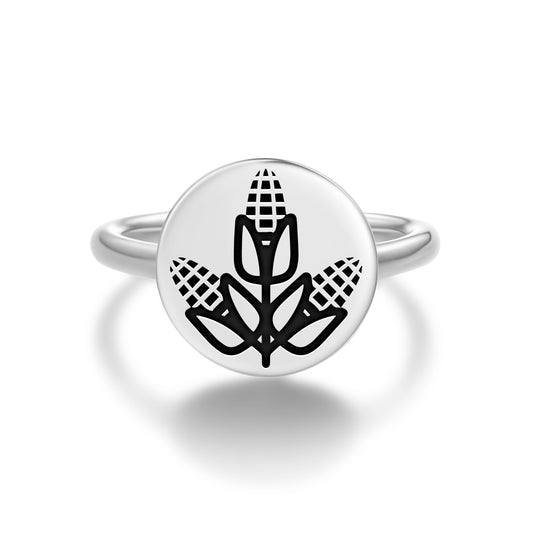 Sheaf of Corn Freemasonry Symbols Adjustable Open Ring