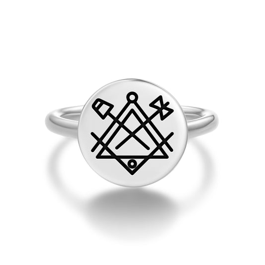 Masonic Working Tools Freemasonry Symbols Adjustable Open Ring