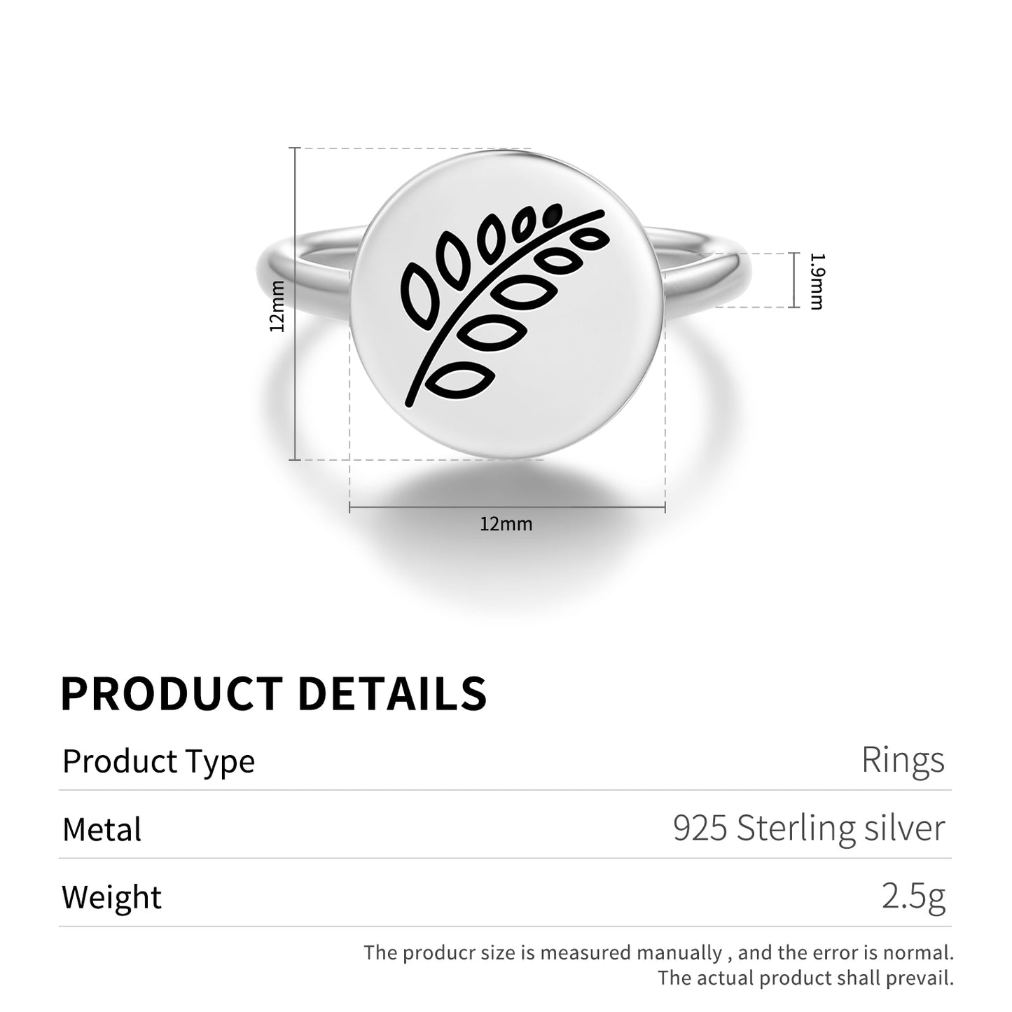 Sprig of Acacia Acacia Tree Freemasonry Symbols Adjustable Open Ring