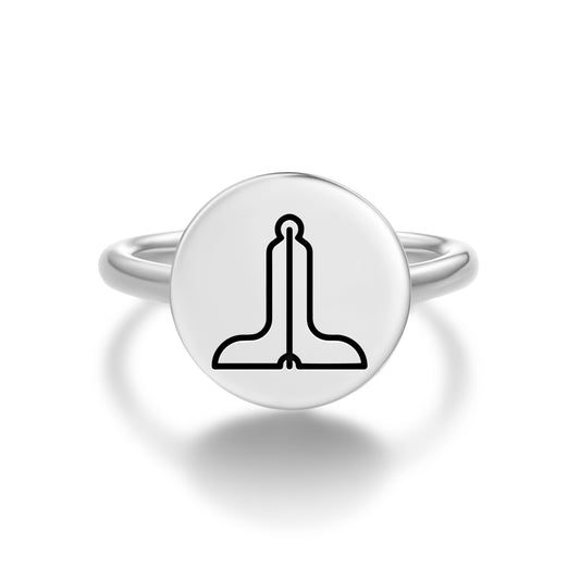 Level Freemasonry Symbols Adjustable Open Ring