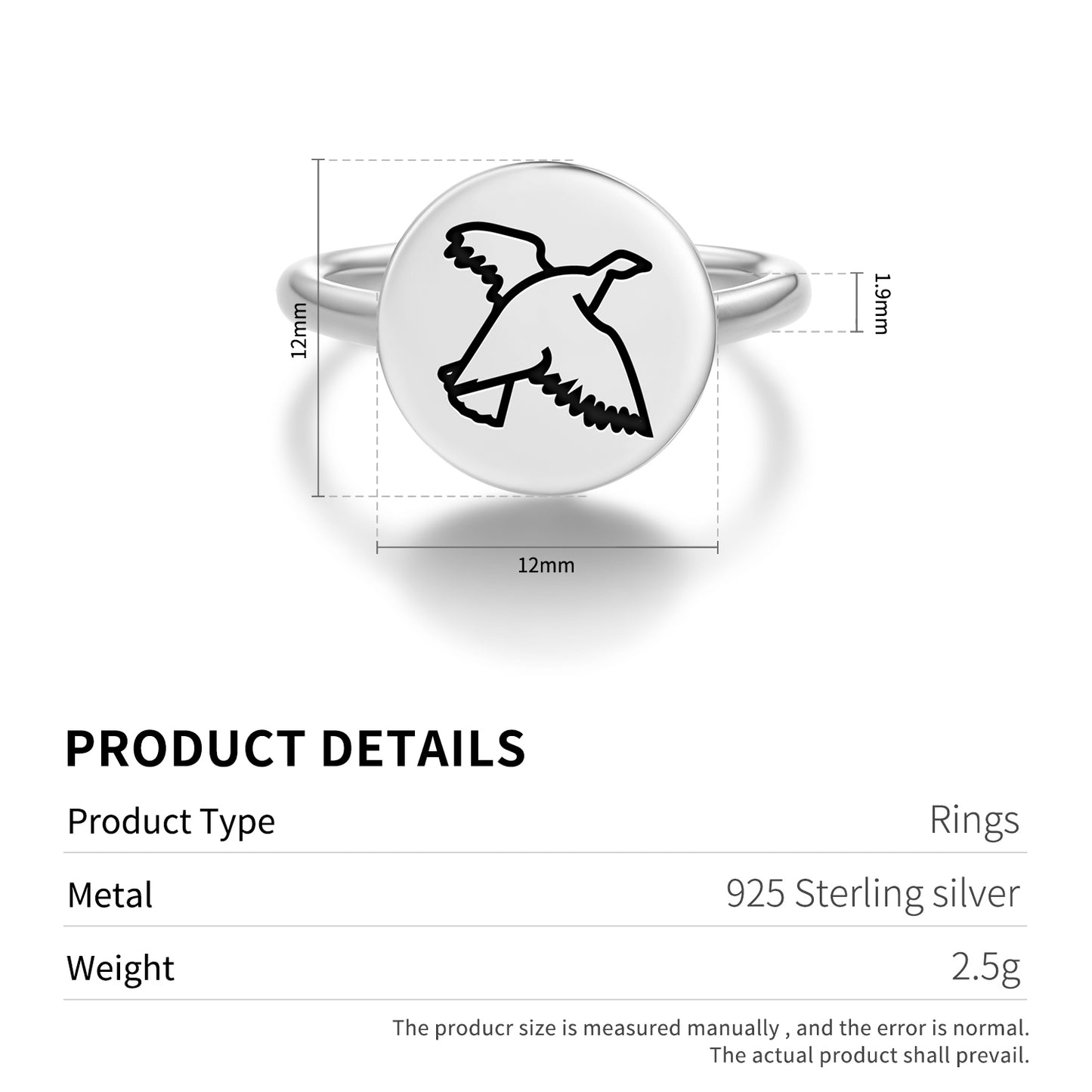 Aqiggiq Rock Ptarmigan Inuit Symbols Adjustable Open Ring