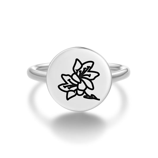 Aupilaktunnguat Purple Saxifrage Inuit Symbols Adjustable Open Ring